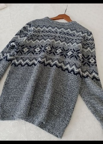 Gri Desenli Erkek Triko Kazak - Görsel 6