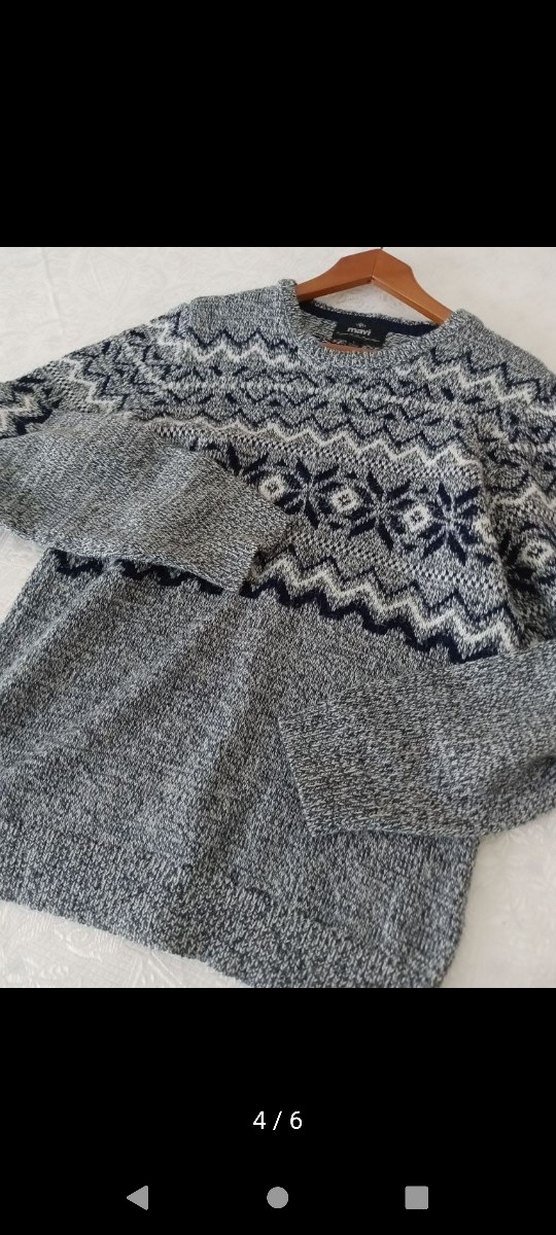 Gri Desenli Erkek Triko Kazak - Görsel 3