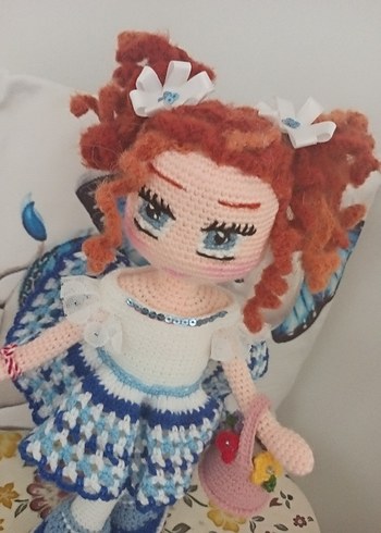 Beden Renk Mavi Renkli El Örgüsü Bebek