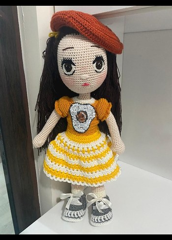 Diğer Sarı Elbiseli Örgü Bebek