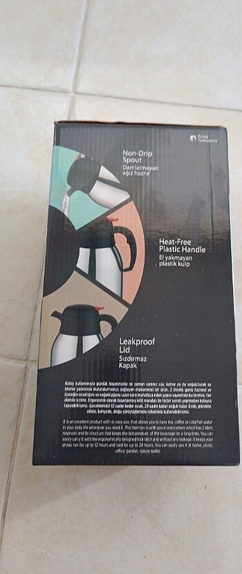 Beden gri Renk Penguen marka 2 litre çelik termos