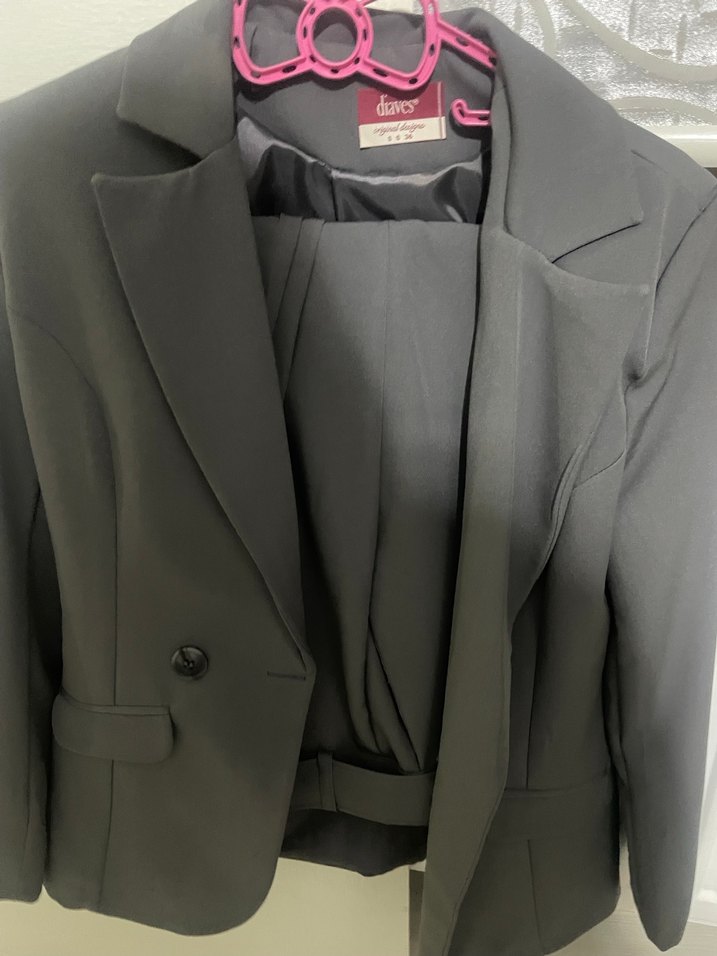 Gri Kadın Ofis Blazeri, Düğmeli, Normal Boy - Görsel 2