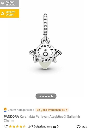 Ateş böceği charm ve sallantılı ay