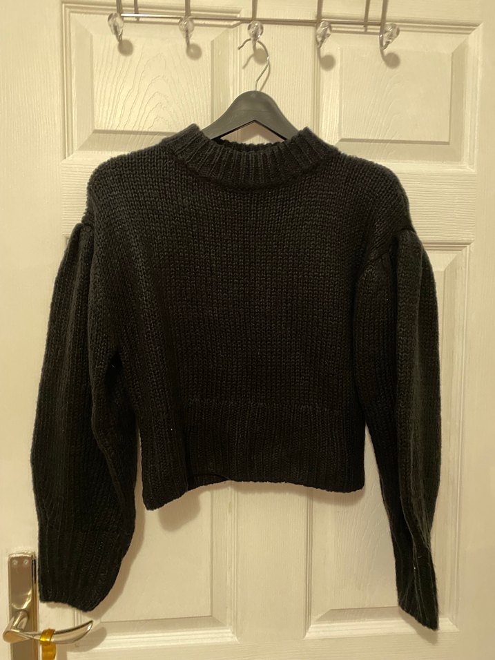 HM Siyah Örgü Triko Kazak - Görsel 2