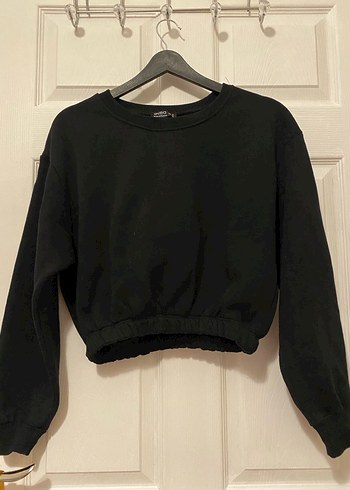 Siyah Kadın Uzun Kollu Sweatshirt - Görsel 3