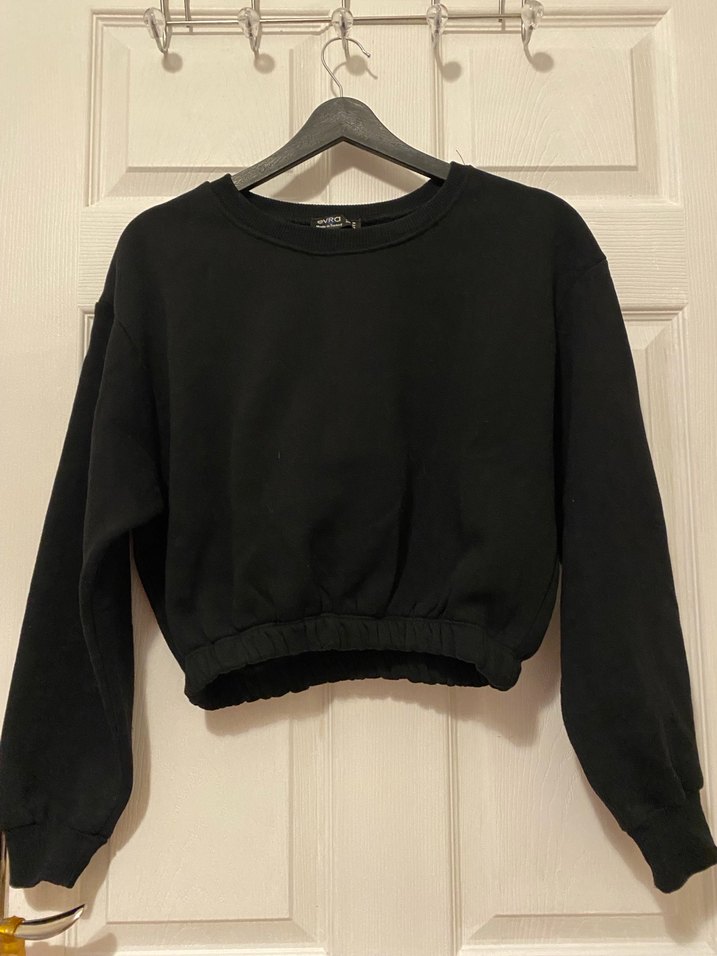 Siyah Kadın Uzun Kollu Sweatshirt - Görsel 3