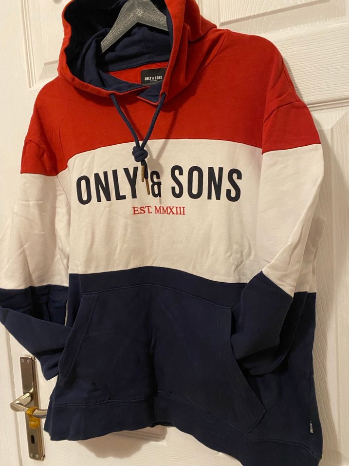 Kırmızı Lacivert Kapüşonlu Erkek Sweatshirt - Görsel 3