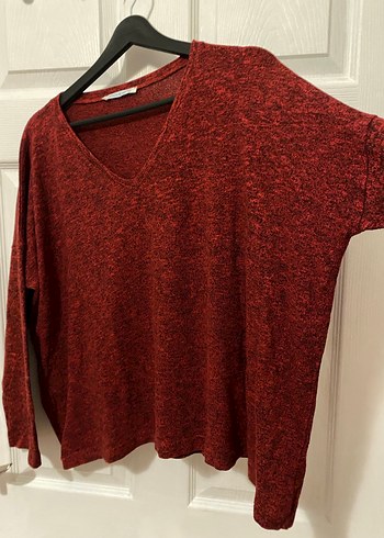 V Yaka Kadın Kazak - Görsel 2