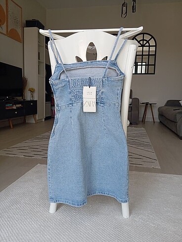 xs Beden Zara denim mini elbise