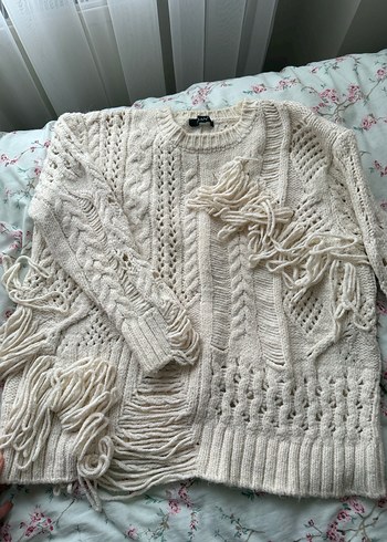 Bohem Uzun Kollu Örgü Kadın Kazak - Görsel 2