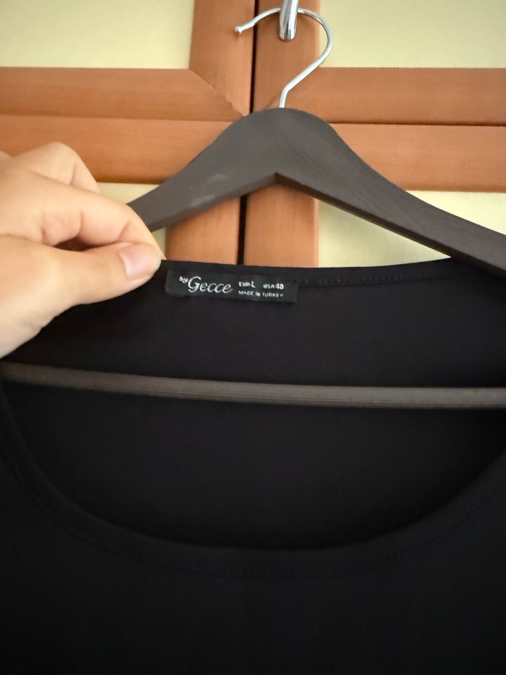 Siyah Uzun Kollu Crop Bluz - Görsel 2