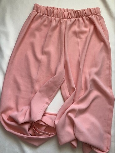 xl Beden Toz Pembe Şifon Pantolon