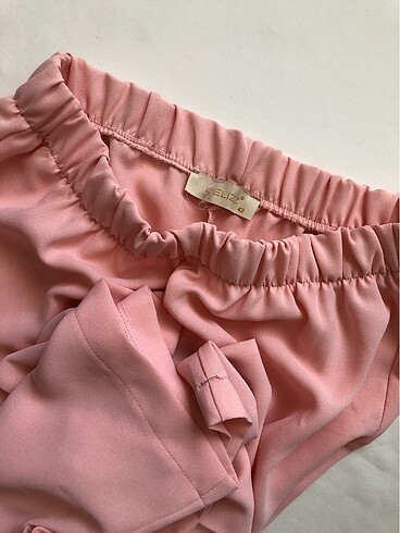 xl Beden pembe Renk Toz Pembe Şifon Pantolon