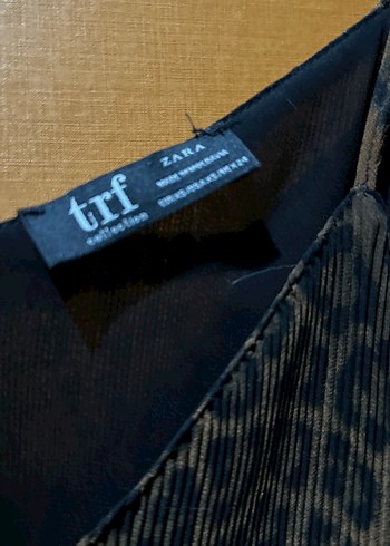 Kadın Leopar Desenli Pilili Askısız Bluz - Görsel 4