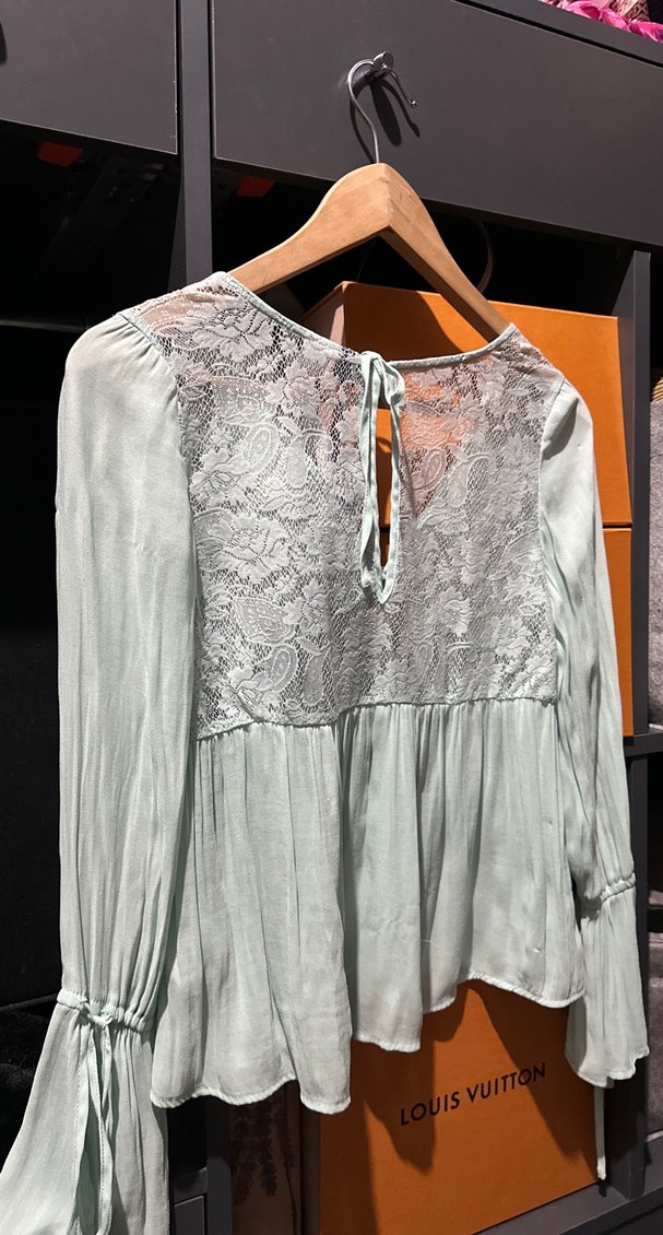 Dantel Detaylı V Yakalı Bohem Kadın Bluz - Görsel 2