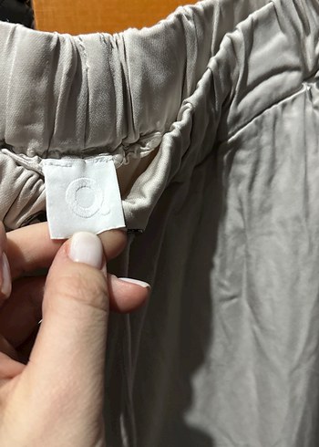 Gri Kemerli Rahat Kesim Kadın Keten Pantolon - Görsel 2