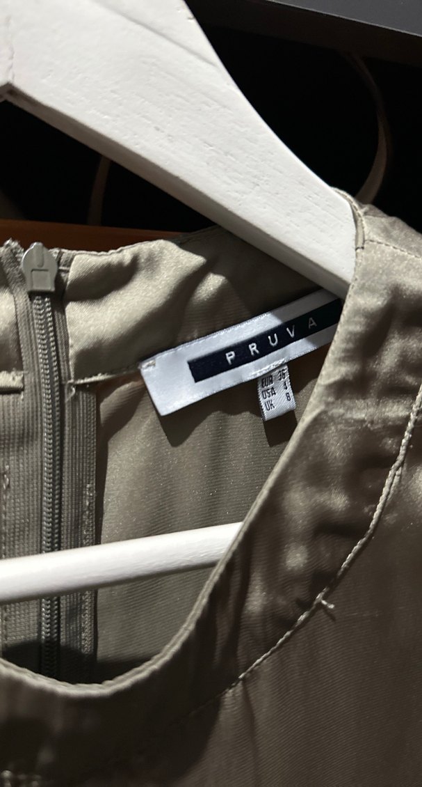 Yağ yeşiliDüğmeli Uzun Kollu Saten Bluz - Görsel 2