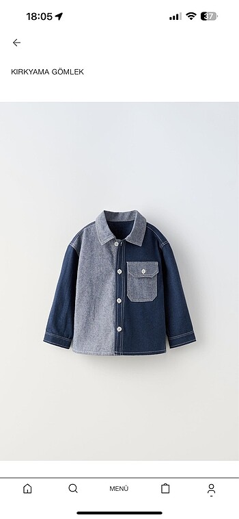 Zara 9-12 ay bebek gömlek