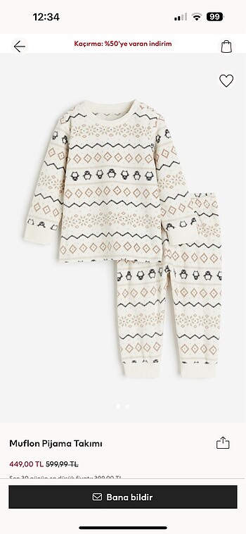 Muflon pijama takımı