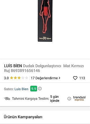 Luis Bien Dudak Dolgunlaştırıcı Mat Kırmızı Ruj