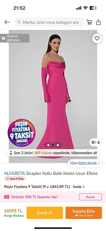 Pembe elbise
