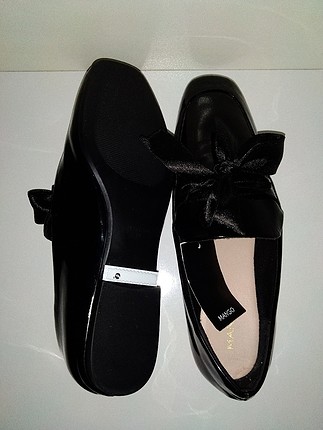 39 Beden siyah Renk MANGO parlak rugan Oxford ayakkabı