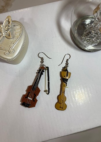 Accessorize Etnik Desenli Mini Boncuklu Küpe Keman Şeklinde