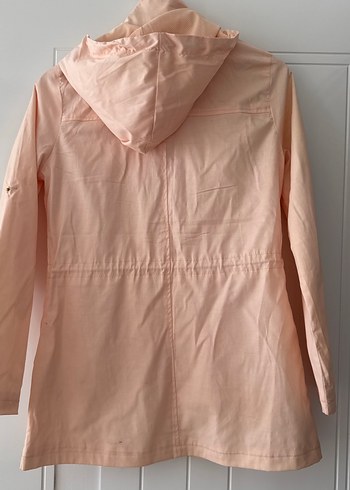Düğmeli Pembe Yağmurluk - Görsel 4