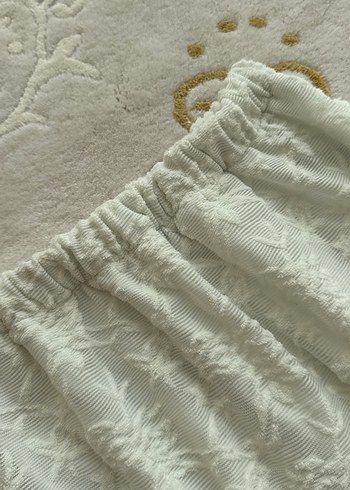 l Beden Dantel Detaylı Beyaz Uzun Etek