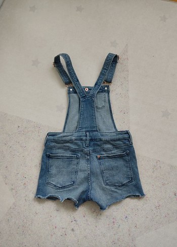 H&M Kız Çocuk Mavi Jeans Askılı Kısa Tulum