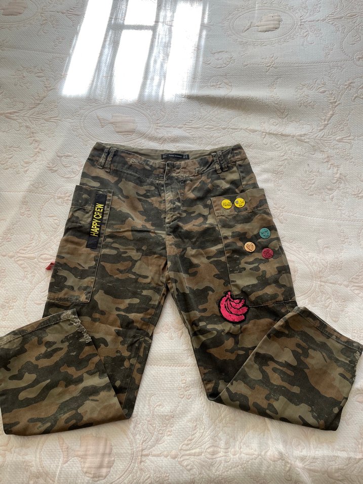 Kadın Kamuflaj Kumaş Pantolon - Görsel 3