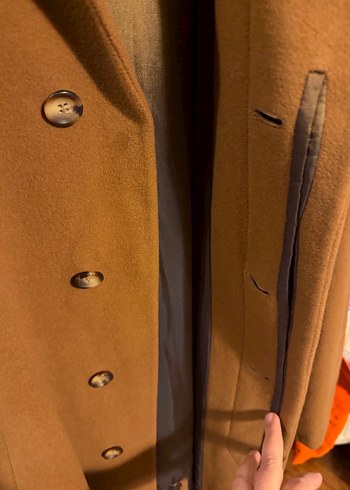 Bej Süet Uzun Erkek Kaban - Görsel 5