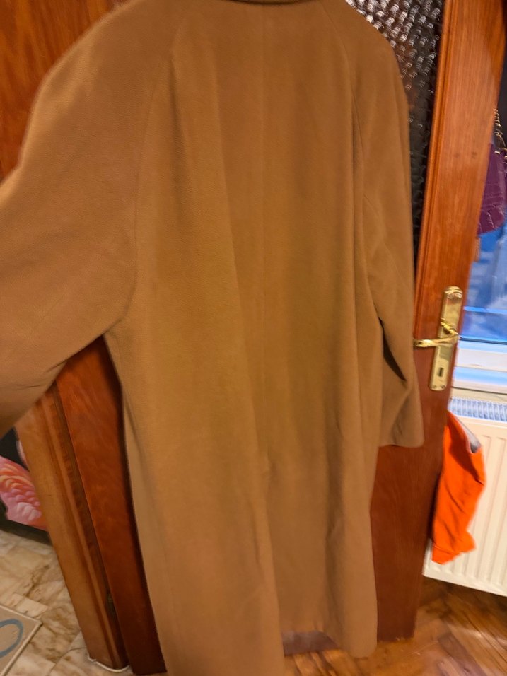 Bej Süet Uzun Erkek Kaban - Görsel 3