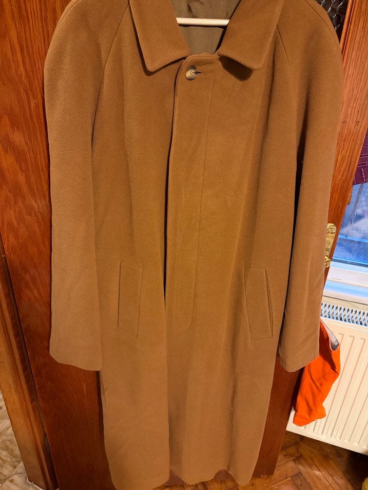 Bej Süet Uzun Erkek Kaban - Görsel 2