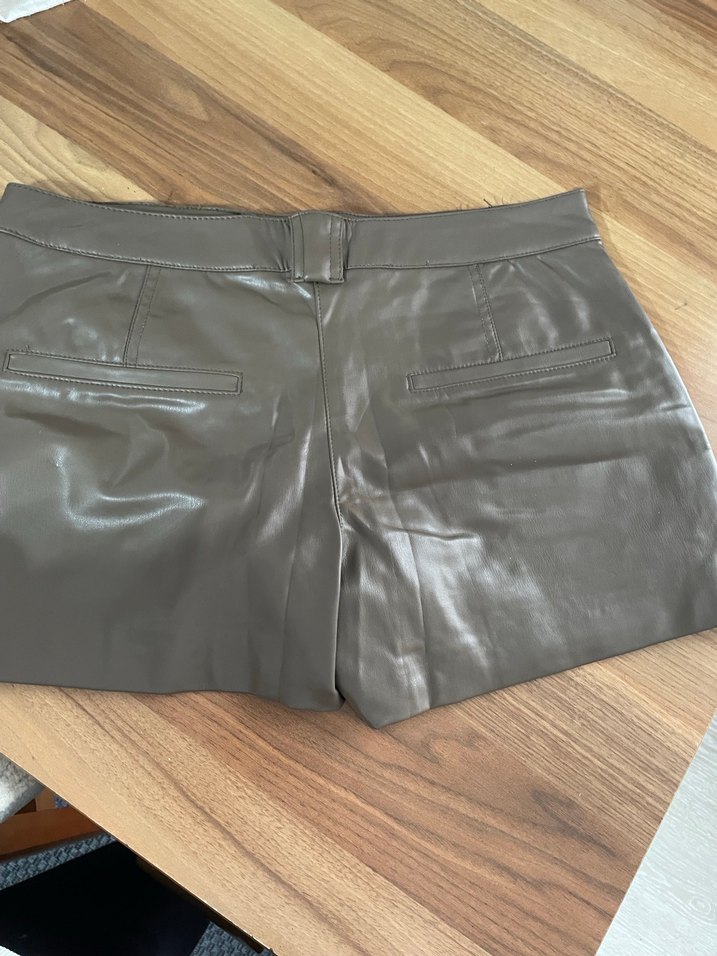 Zara Deri Mini Şort Etek - Görsel 2