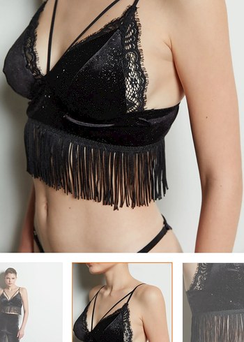 Penti Pul İşlemeli Siyah Mini Büstiyer - Görsel 3