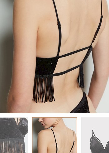 Penti Pul İşlemeli Siyah Mini Büstiyer - Görsel 2