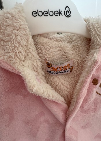 Pembe Kapüşonlu Bebek Tulumu - Görsel 2
