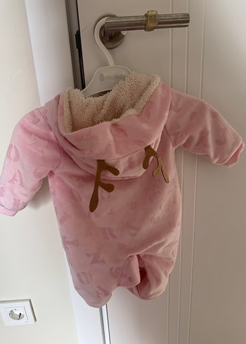 Pembe Kapüşonlu Bebek Tulumu - Görsel 3