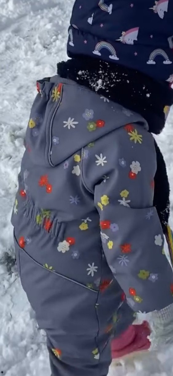 Tchibo Kız çocuk Gri Kürklü Kar Tulumu - Görsel 2