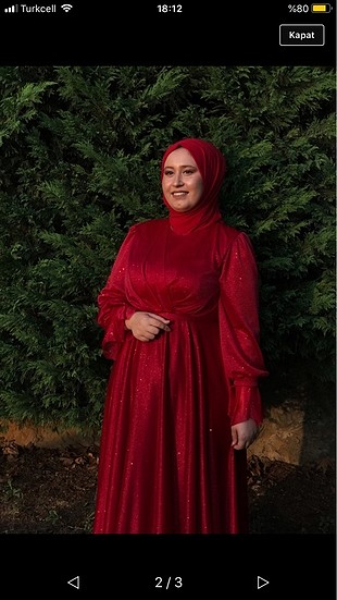 xl Beden Kırmızı abiye
