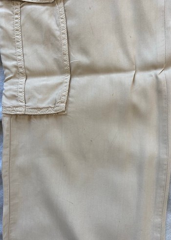 Bej Kadın Keten Rahat Kesim Pantolon - Görsel 2