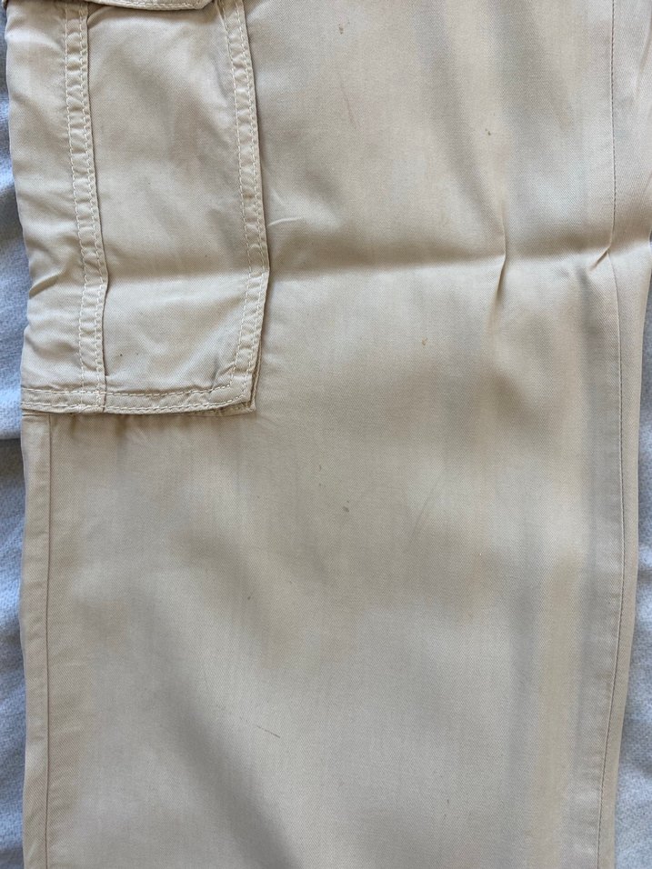 Bej Kadın Keten Rahat Kesim Pantolon - Görsel 2