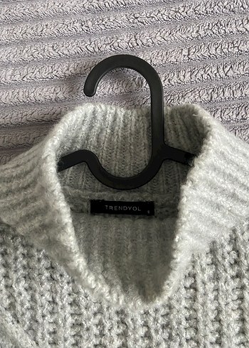 Gri Boğazlı Örgü Kadın Kazak - Görsel 6