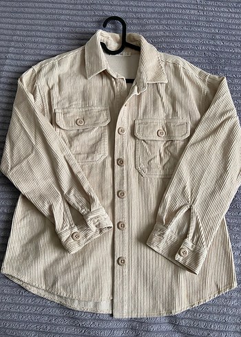 Düğmeli Bej Kadın Gömlek - Görsel 3