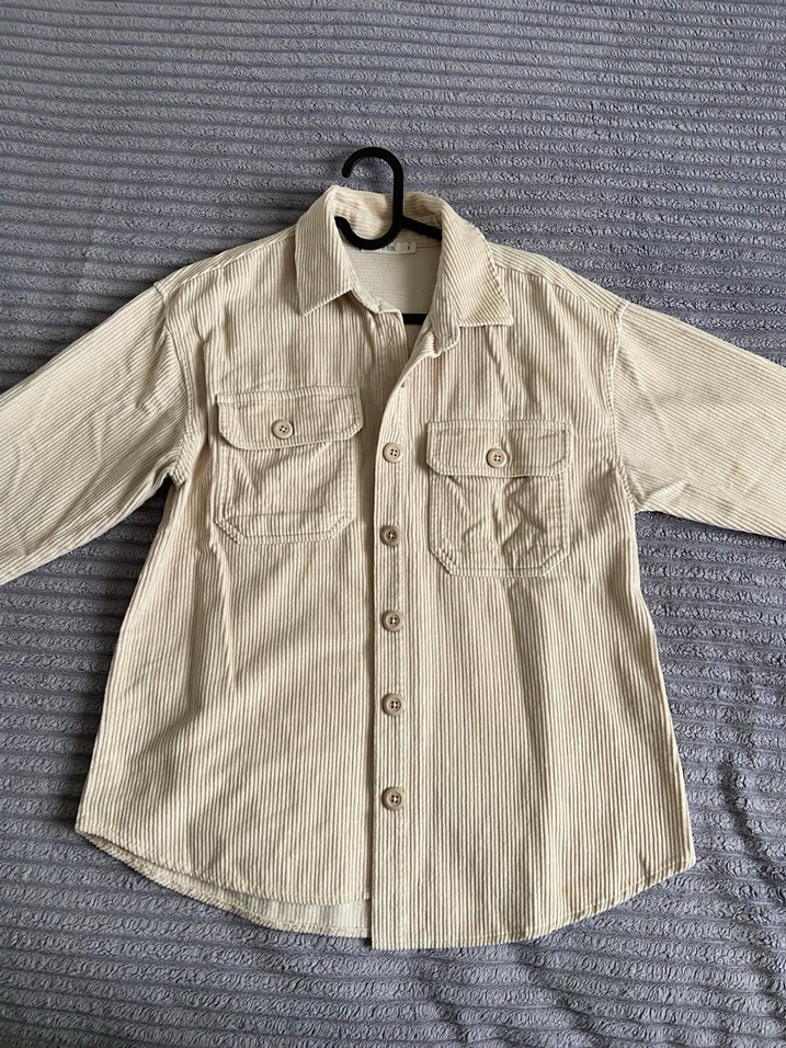 Düğmeli Bej Kadın Gömlek - Görsel 2