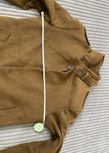 Düğmeli Bej Erkek Süet Kaban - Görsel 5