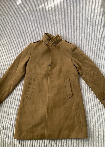 Düğmeli Bej Erkek Süet Kaban - Görsel 3