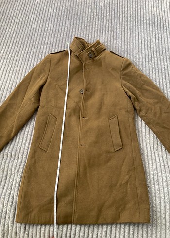 Düğmeli Bej Erkek Süet Kaban - Görsel 2