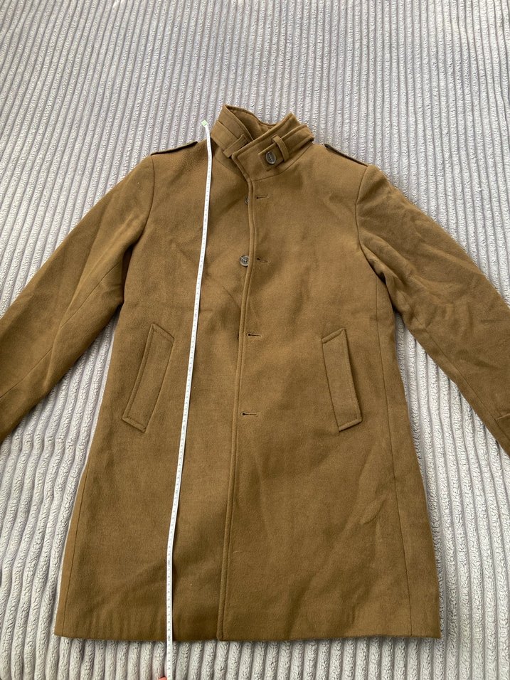 Düğmeli Bej Erkek Süet Kaban - Görsel 2